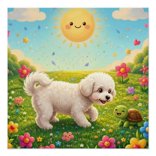 Poster Chien curieux (Devant)