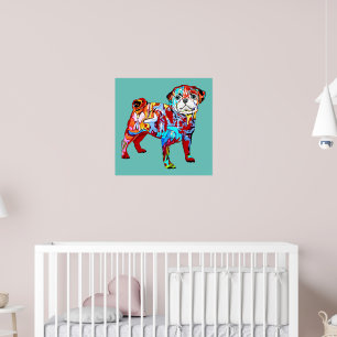 Poster Chien de carlin de graffiti