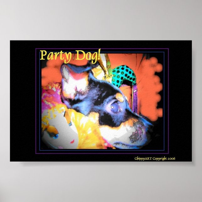 Poster Chien de fête Louisiane Mardi Gras (Devant)