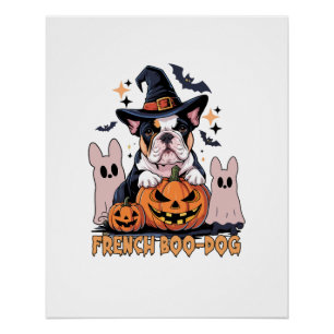 Poster Chien de French Boo mignon frenchie Halloween fant