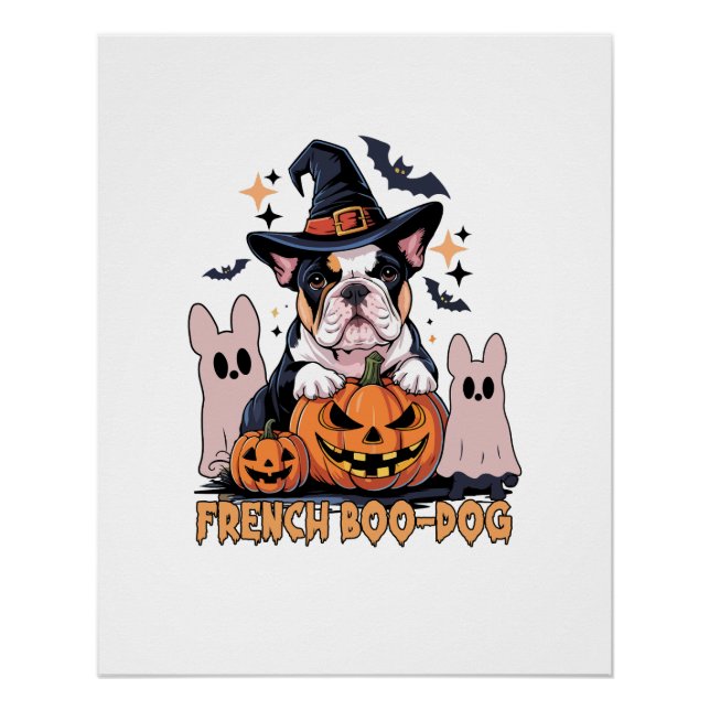 Poster Chien de French Boo mignon frenchie Halloween fant (Devant)