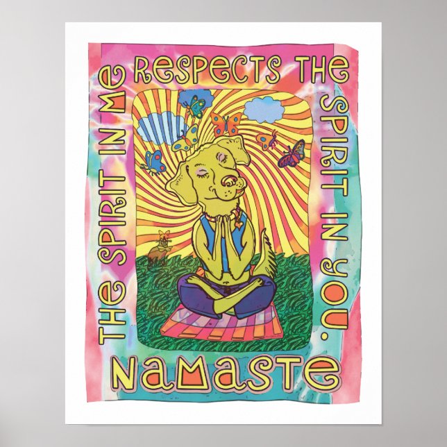 Poster Chien de Yoga Namaste (Devant)