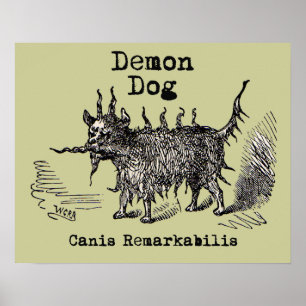 Poster Chien Démon Vintage Drôle Mignon
