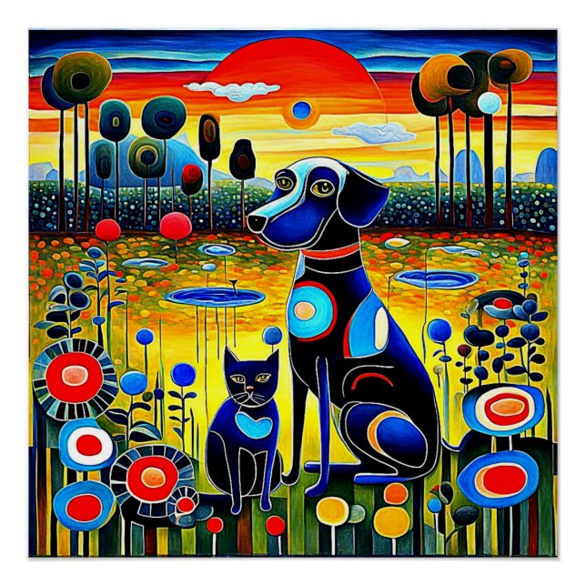 Poster Chien et chat 1 (Devant)