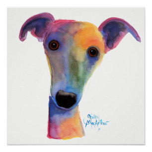 Poster Chien fouineur "pensée" par Shirley MacArthur