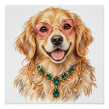 Chien Golden Retriever à l'aquarelle | Art pour am