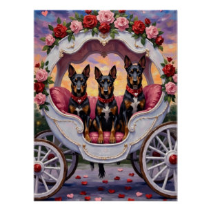 Poster Chien Malinois Belge Saint-Valentin