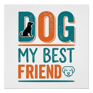 Poster Chien Mon Meilleur Ami Vintage Conception de Chemi