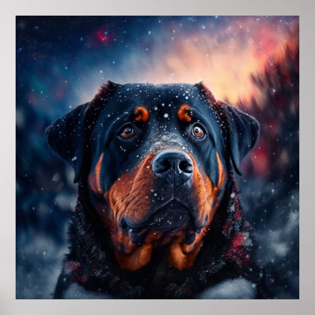 Poster chien rottweiler (Devant)