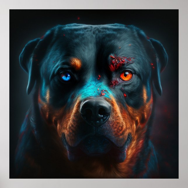Poster chien rottweiler (Devant)