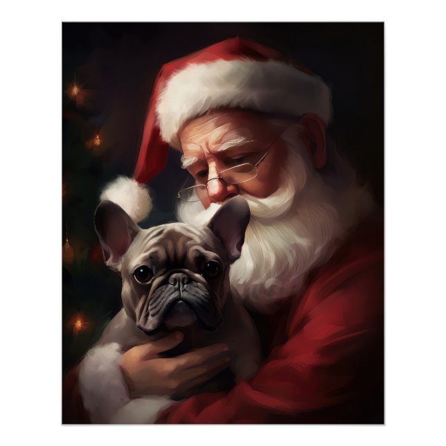Poster Chien-taureau français avec Noël Festif du Père No (Devant)