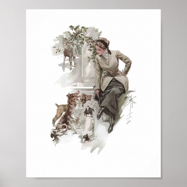 Poster Chiens & Chevaux (Devant)