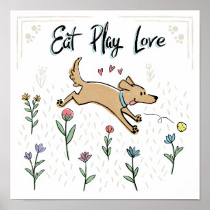 Poster Chiens dans le jardin II   Mangez l'amour