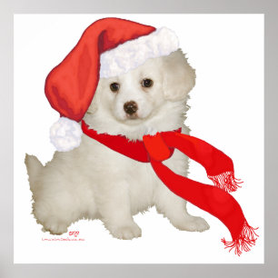 Poster Chiens d'assistance du Père Noël Puppy Caniche / B