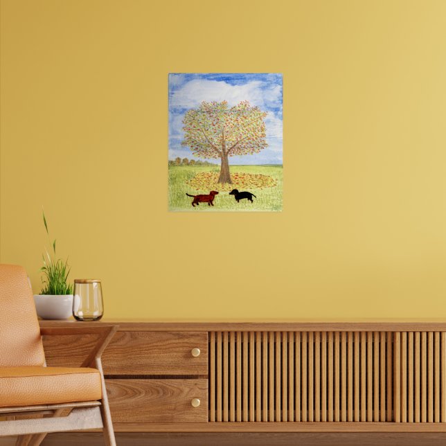 Poster Chiens de Dachshund Autumn Tree Walk (Salon 2)