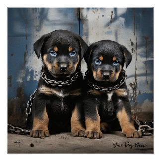 Poster Chiens de marionnettes de Rottweiler 004 - Raimon 