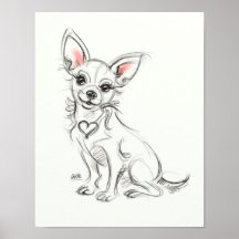 Chihuahua Art print | Croquis rapide