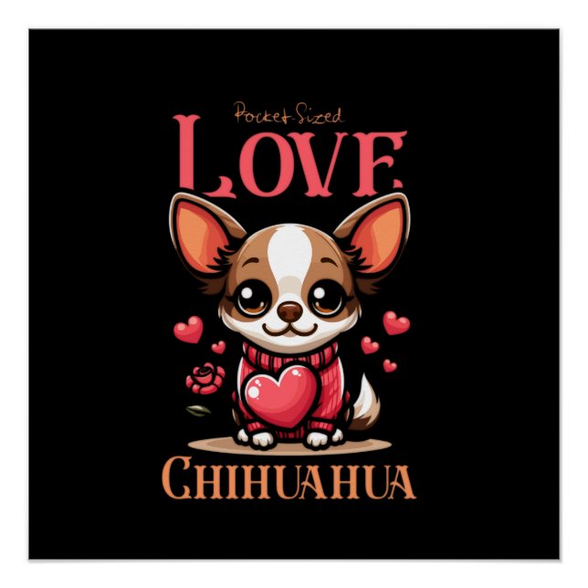 Poster chihuahua chien de compagnie amour (Devant)