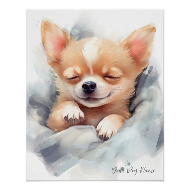 Poster Chihuahua Chig 004 en train de dormir de l'ange su (Devant)