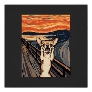 Poster Chihuahua Cri Expressionniste Art Chien_1