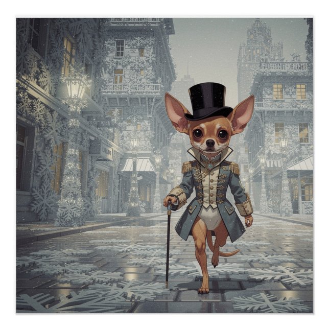 Poster Chihuahua dans la ville de Paris (Devant)