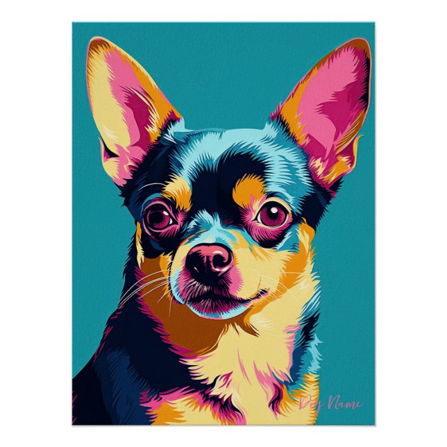 Poster Chihuahua Dog 001 - Bruno Pokopen (Devant)