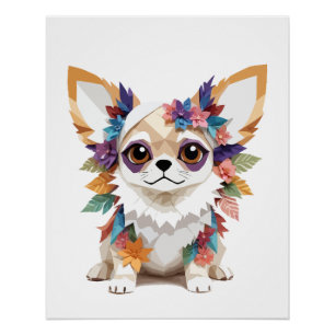 Poster Chihuahua Jouer adorable animal amusant animal col