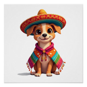 Poster Chihuahua Mexique Cinco de Mayo Chien Drôle (4