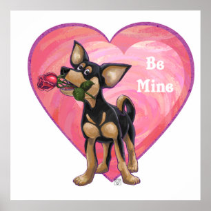 Poster Chihuahua Saint-Valentin