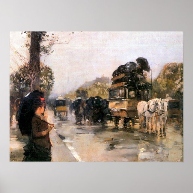 Poster Childe Hassam - Champs Elysées Paris (Devant)