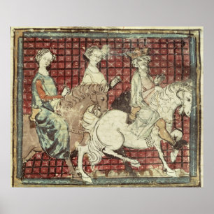 Poster Chilperic I et Fredegonde à cheval