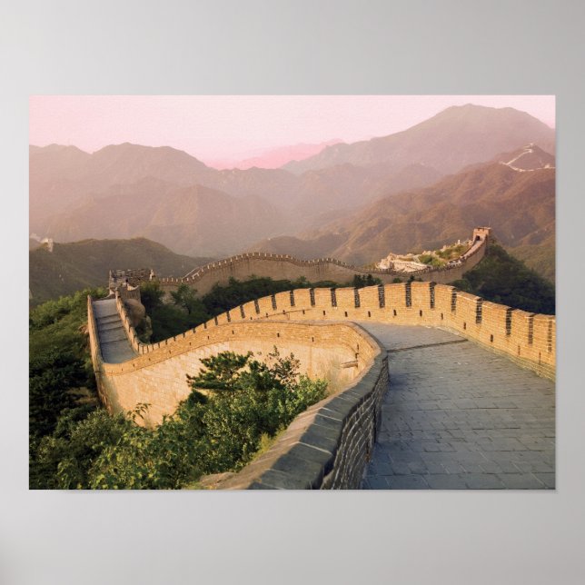 Poster Chine, comté de Huairou, Coucher de soleil sur la (Devant)