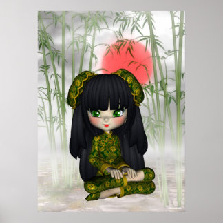 Poster Chine Girl belle Orient Print