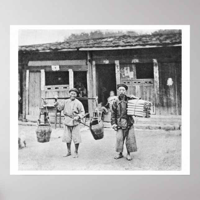 Poster Chinese Hawkers, c.1870 (b/w photo) (Devant)