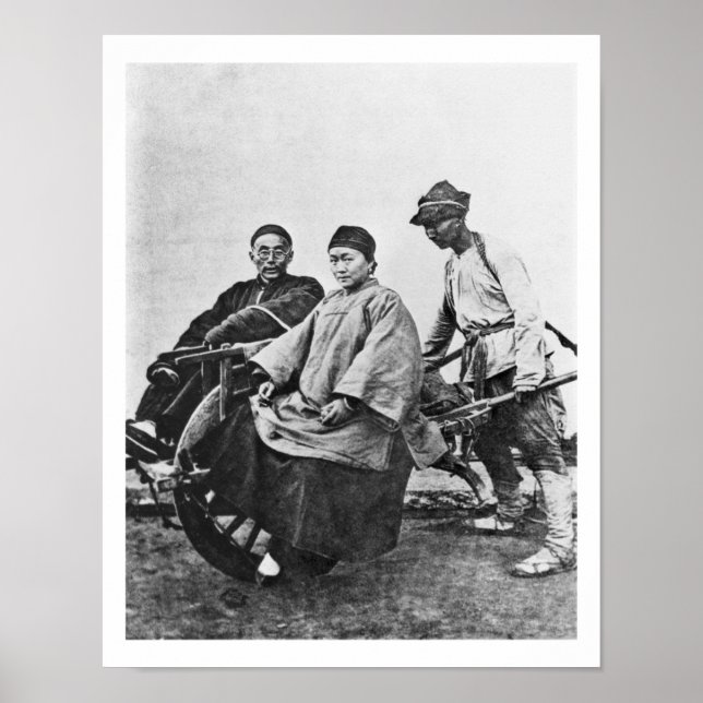 Poster Chinese rickshaw, c.1870 (b/w photo) (Devant)