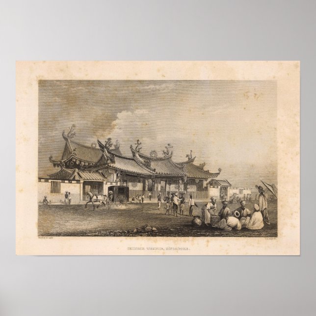 Poster Chinese Temple, Singapore (Devant)