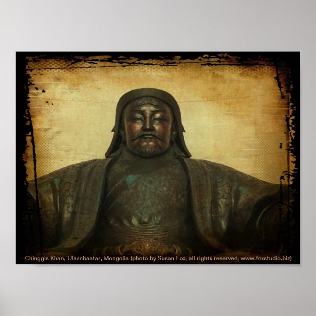 Poster Chinggis Khan, Oulan-Bator, Mongolie (Devant)