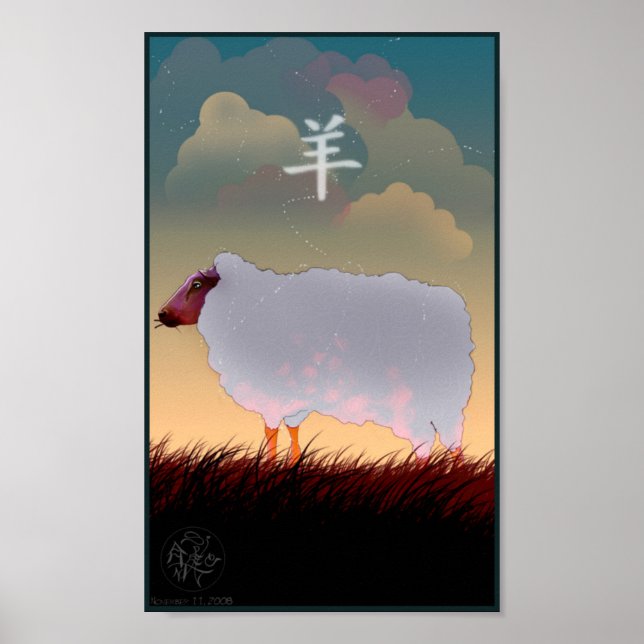 Poster chinois Zodiac Sheep (Devant)