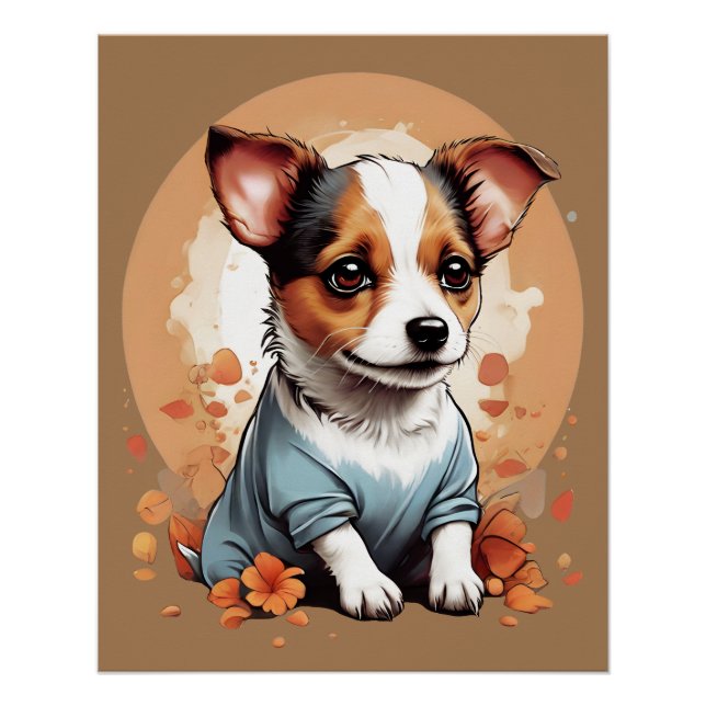 Poster Chiot Jack Russell mignon (Devant)