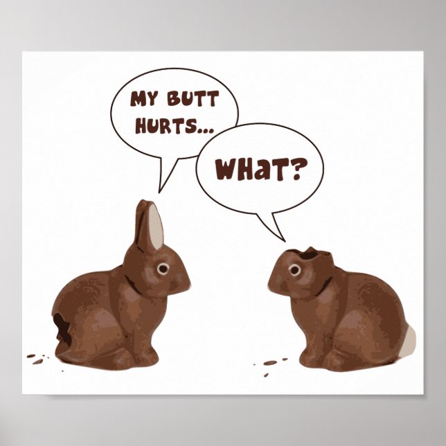 Poster Chocolat lapins lapins de Pâques, mais mal (Devant)