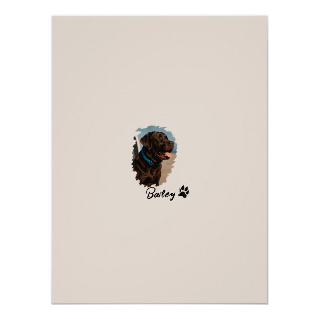 Poster Chocolat mignon Labrador Chien - Bailey | Cadeau p (Devant)