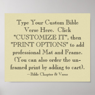 Poster Choisissez votre copie d'art de vers de bible,