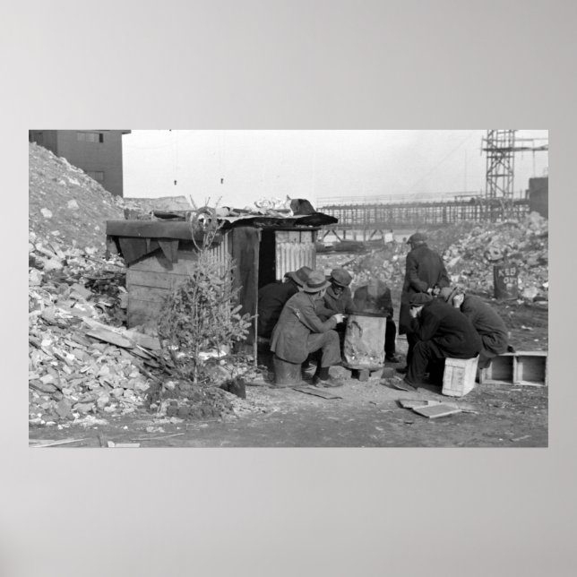 Poster Chômeurs et sans-abri 1938 (Devant)