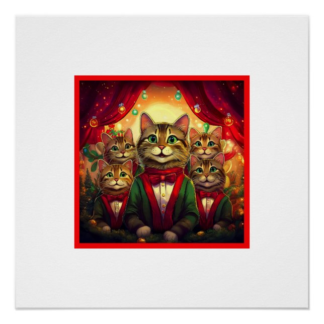 Poster Chorale de Noël Tabby Cat (Devant)