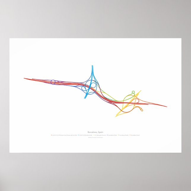 Poster Chorégraphie des échangeurs : Barcelone, Espagne 2 (Devant)