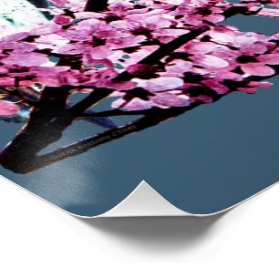 Poster Chouette dans l'arbre du prune