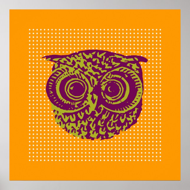 Poster Chouette oiseau mignon pour mur (Devant)