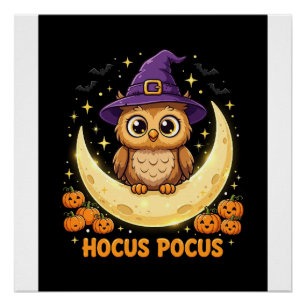 Poster Chouette sorcière Halloween Hocus Pocus Spooky Cho