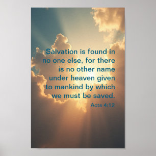 Poster chrétien   Actes 4:12 "Pas d'autre nom"