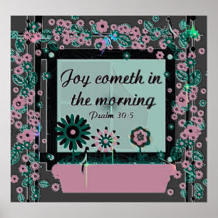 Poster chrétien avec Bible Verse Psaume 30:5